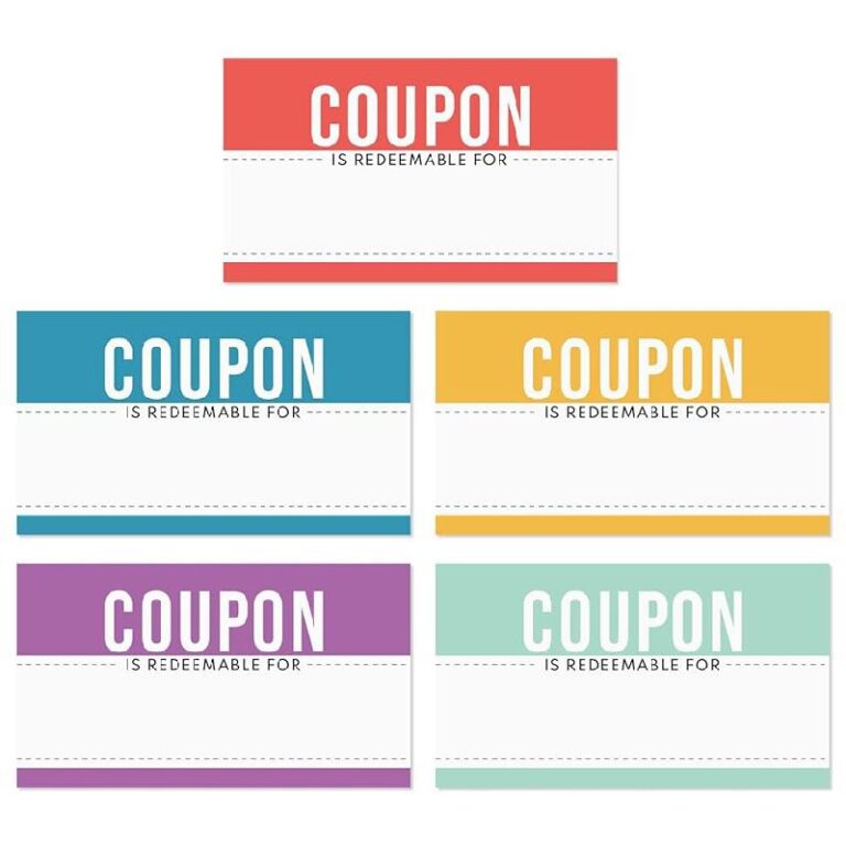 Multicolor Fill In Coupon Cards up to 50% Off Deal