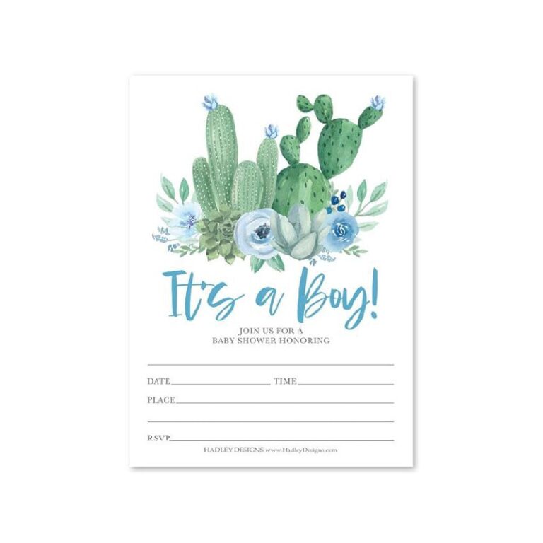 Hadley Designs Blue Cactus Invitations up to 25% off Deal