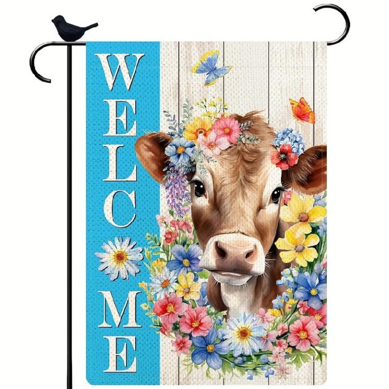 Spring Welcome Cow Garden Flag up to 20% off Deal