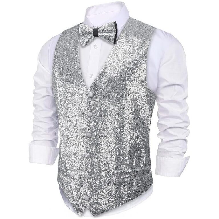 Barry.Wang Mens Sequins Vest up to 22% Off Deal