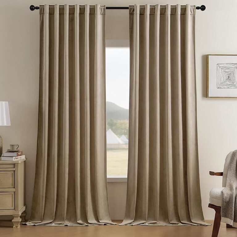 Timeper Taupe Velvet Curtains up to 50% Off Deal