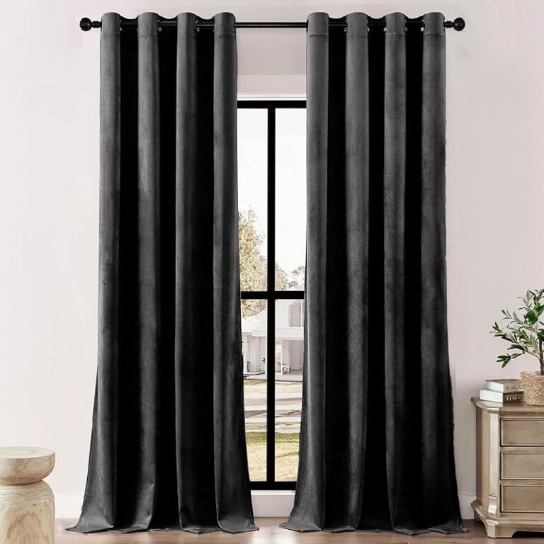 Timeper Grommet Black Velvet Curtains up to 50% off Deal