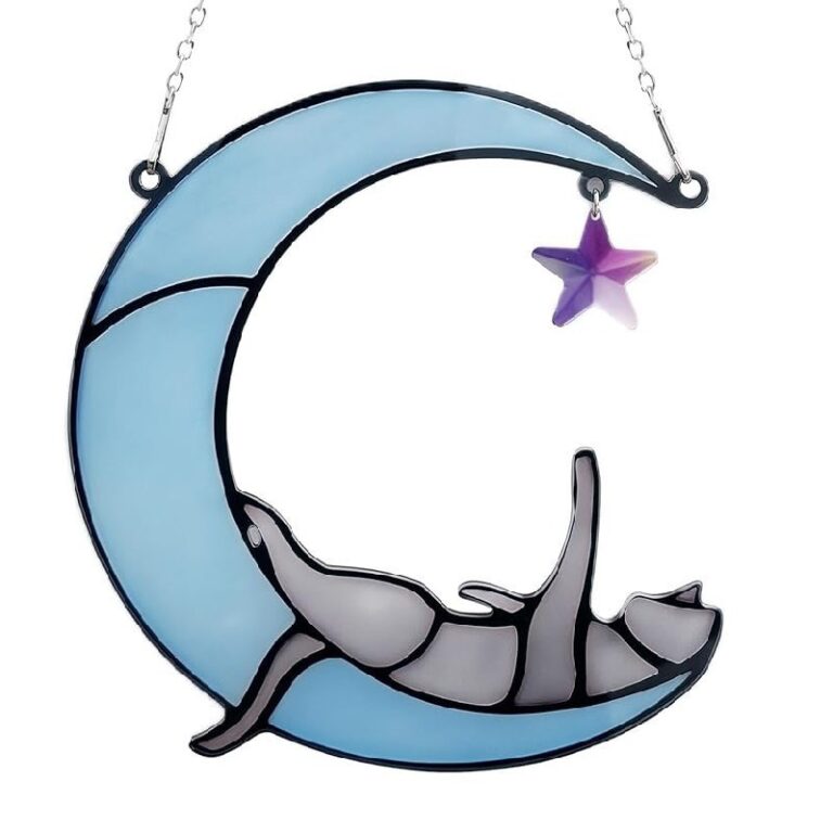 Gluimayo Grey Cat Moon Suncatchers: Up to 48% Off Deal