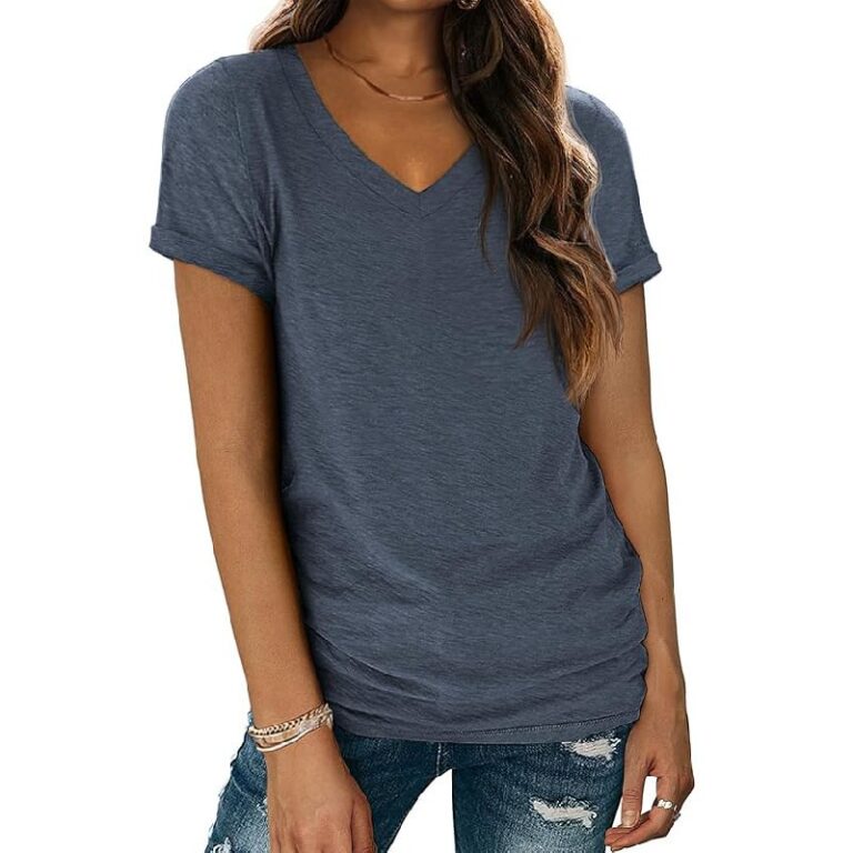 T Shirts Short Sleeve V Neck Tees up to 73% Off Deal