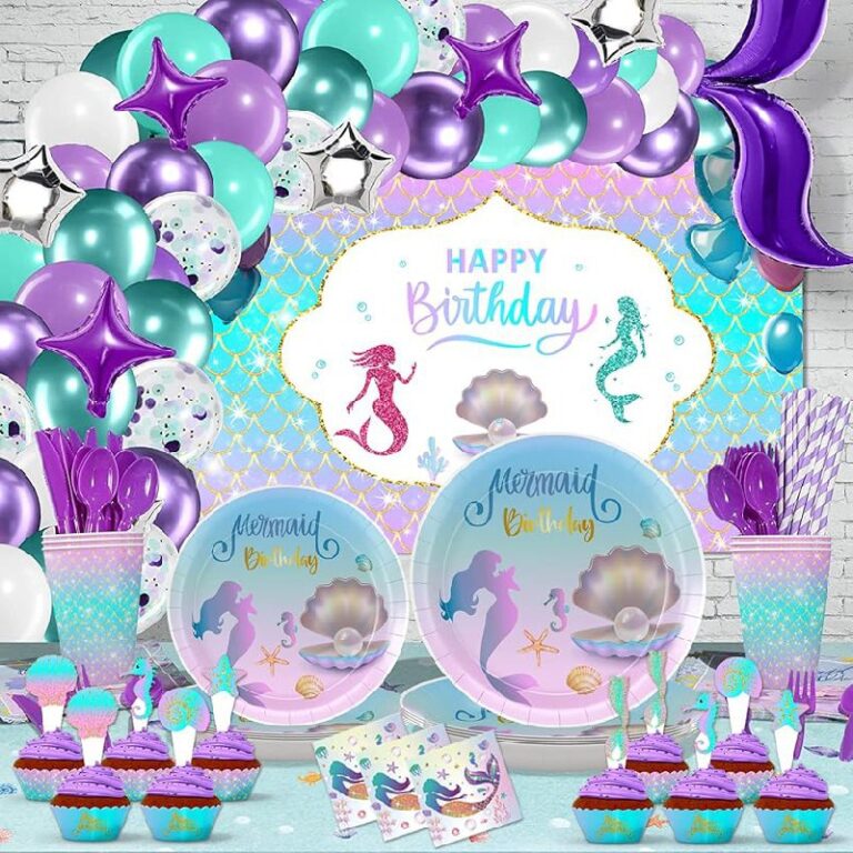 199 Pcs Mermaid Birthday Party Supplies Up to 5% Off Deal