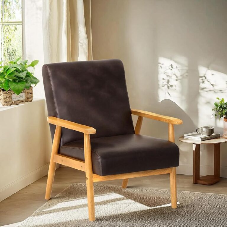 COLAMY PU Leather Accent Chair up to 50% off Deal