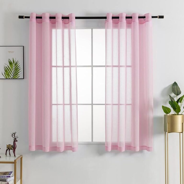 HUTO Pink Sheer Curtains up to 15% Off Deal