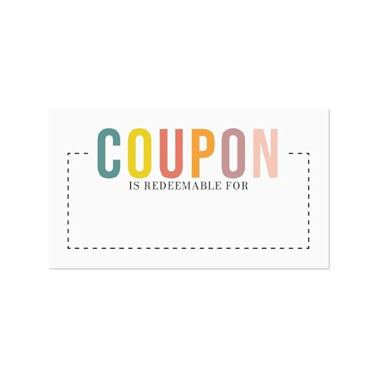 Colorful Fill In Coupon Cards up to 30% Off Deal