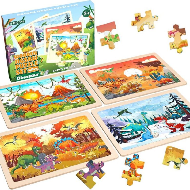 4 Pack Dinosaur Wooden Puzzles Up to 50% Off Deal