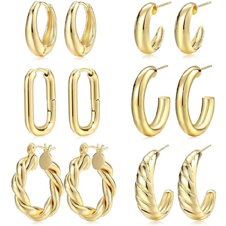 Gold Hoop Earrings Set for Women up to 9% off Deal