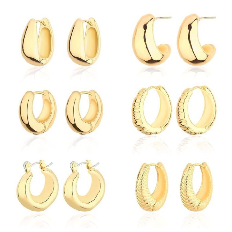 Wgoud Chunky Hoop Earrings Set up to 20% Off Deal