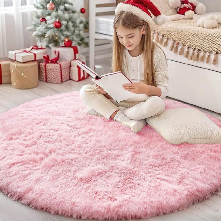 OLANLY Pink Round Rugs Up to 47% Off Deal