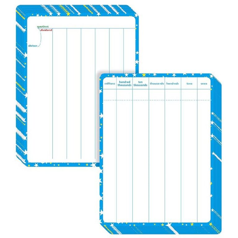 10 Packs Division Whiteboard Card up to 33% Off Deals